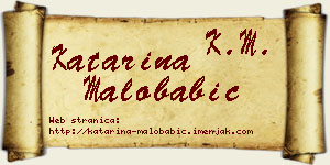 Katarina Malobabić vizit kartica